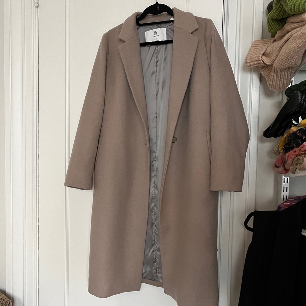 Aritzia Stedman Coat in Dovetail Taupe
